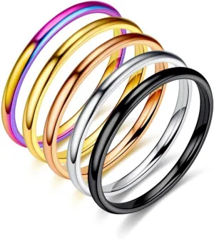 Thumb Statement Rings Midi Band Rings Stacking Ring for Women Stainless Steel Plain Thin Ring Comfort Fit