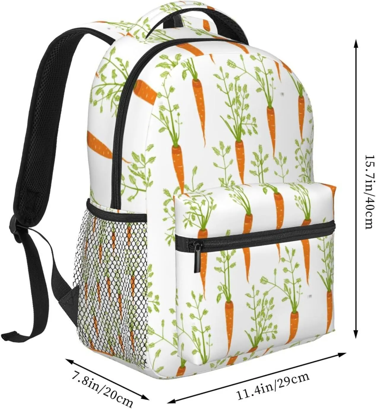Travel Laptop Backpack for Women Lightweight College Backpack Adjustable Fits 15.6 Inch Laptop Bag Waterproof Computer Bag for Men, Work, Gym - Carrot