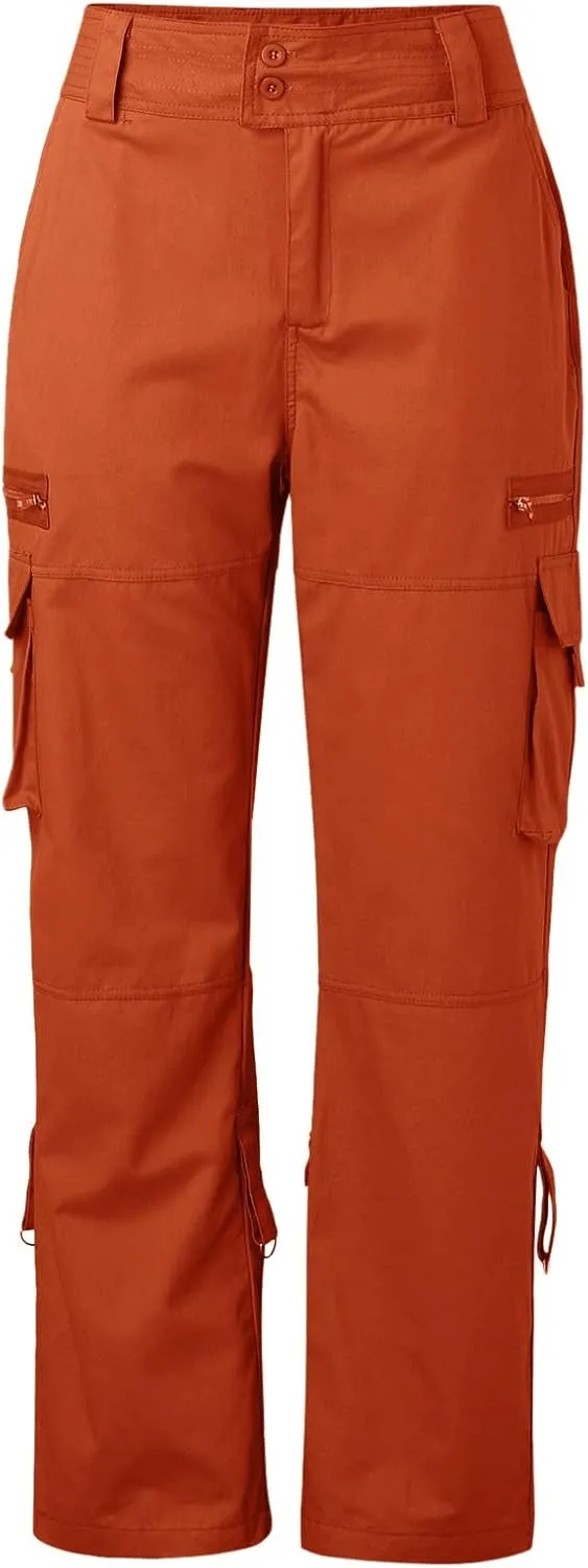 Twill Palazzo Pants for Women Casual Stretch High Waisted Chino Slim Fit Wide Leg Dress with Pockets