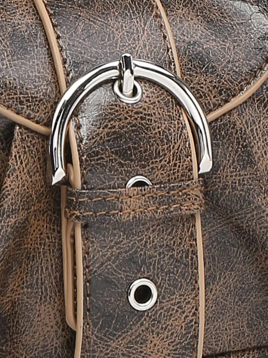 Verdusa Women's Pleated Hobo Shoulder Bags Metallic PU Leather Clutch Handbag