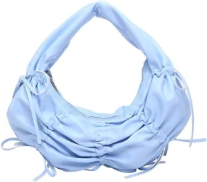 Vintage Shoulder Bag for Women Tote Handbag Crescent Bag Pleated Bow Satchel Purse Casual Underarm Bag Work Bag 2025