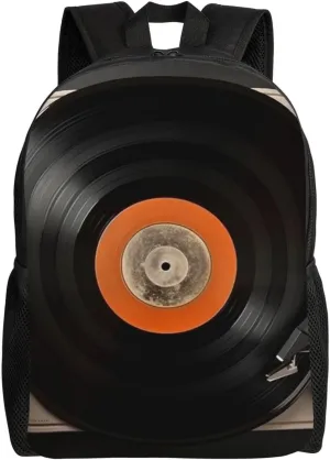 Vintage Vinyl Record Backpack for Women Men Laptop Backpack 16.1 inch Computer Bag Casual Daypack for Travel