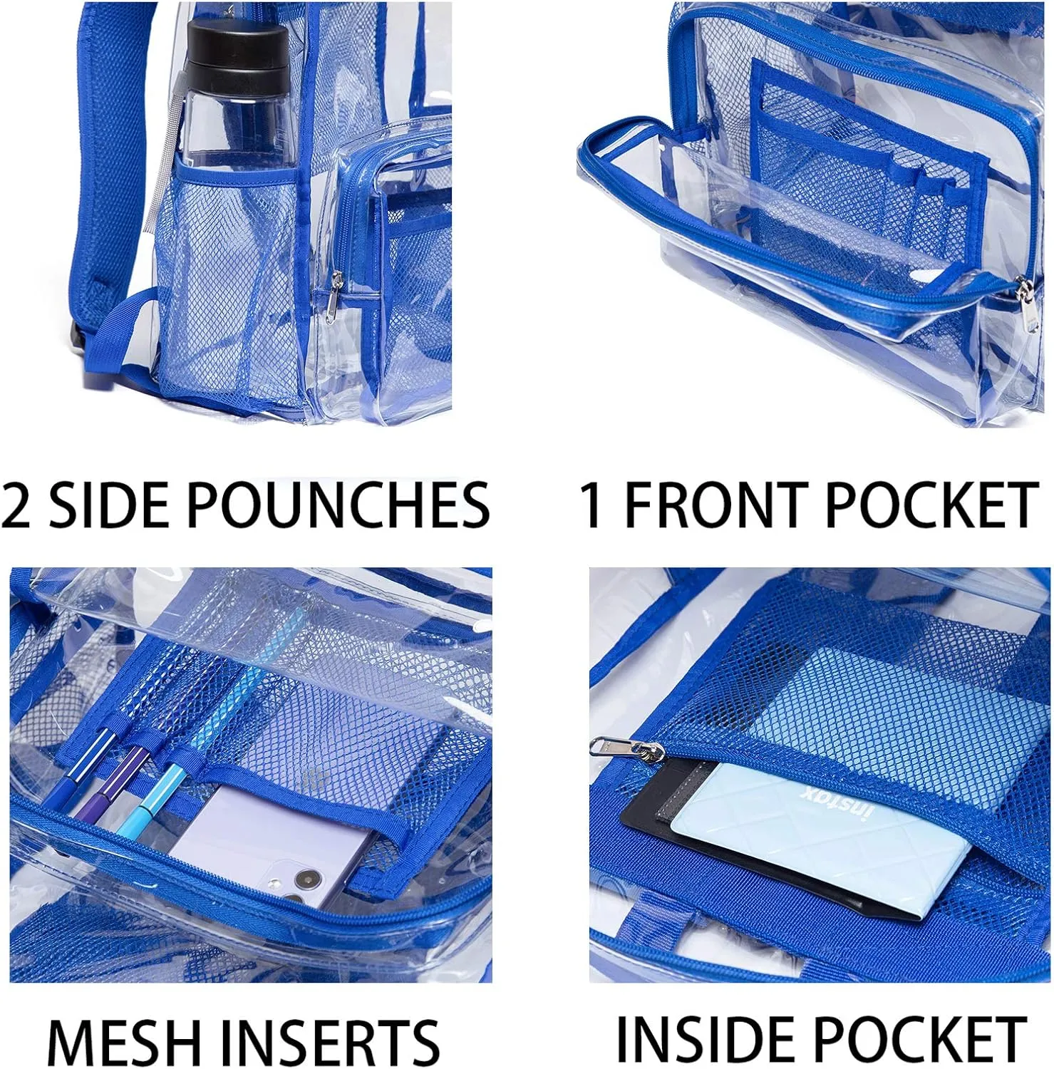Vorspack Clear Backpack - Heavy Duty PVC Transparent See Through Backpack for College & Workplace