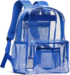 Vorspack Clear Backpack - Heavy Duty PVC Transparent See Through Backpack for College & Workplace