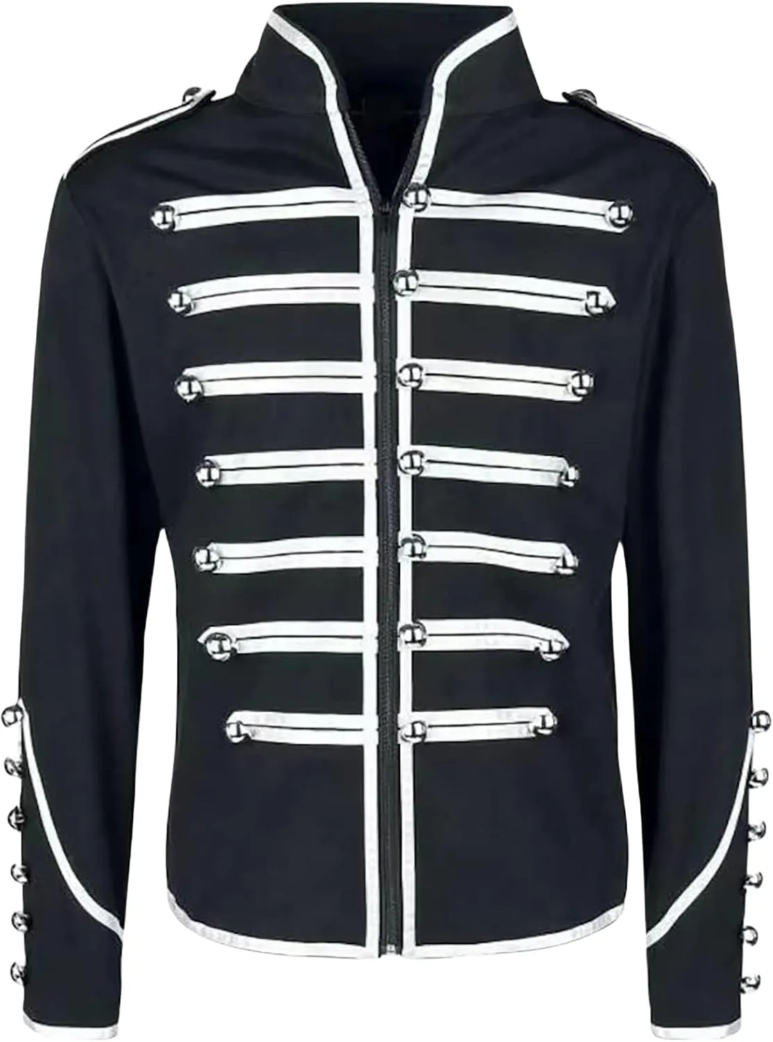 Wankang Marching Band Parade Jacket Mens Drummer Military Jacket for Men Music Festivals Cosplay Halloween Themed Parties