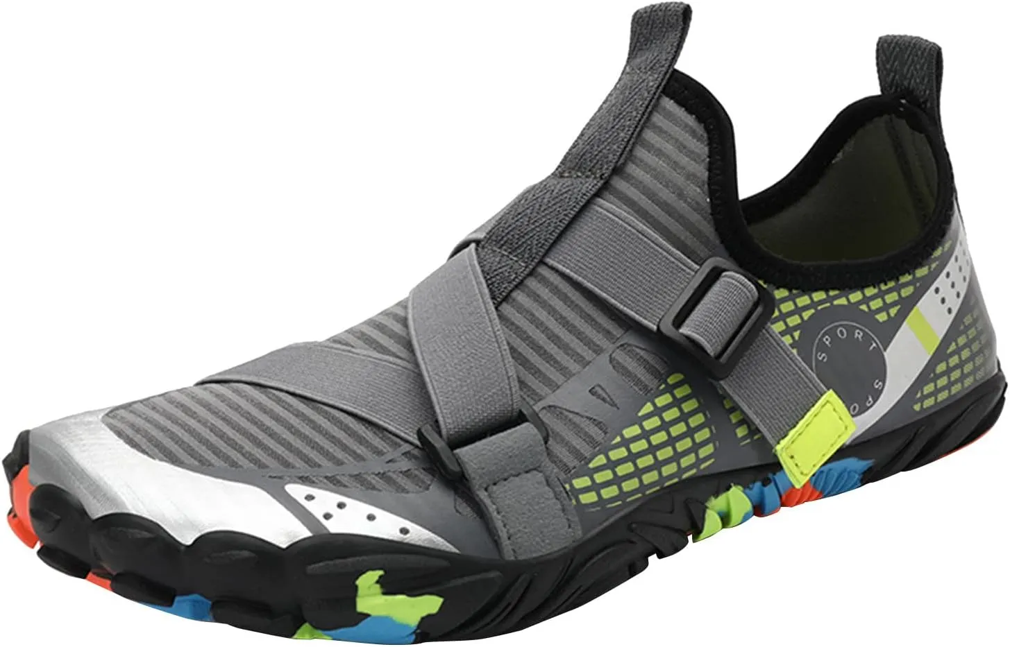 Water Shoes Men Wide Toe Non Slip Casual Arch Support with Drainage for Beach Swim Surf Water Sport