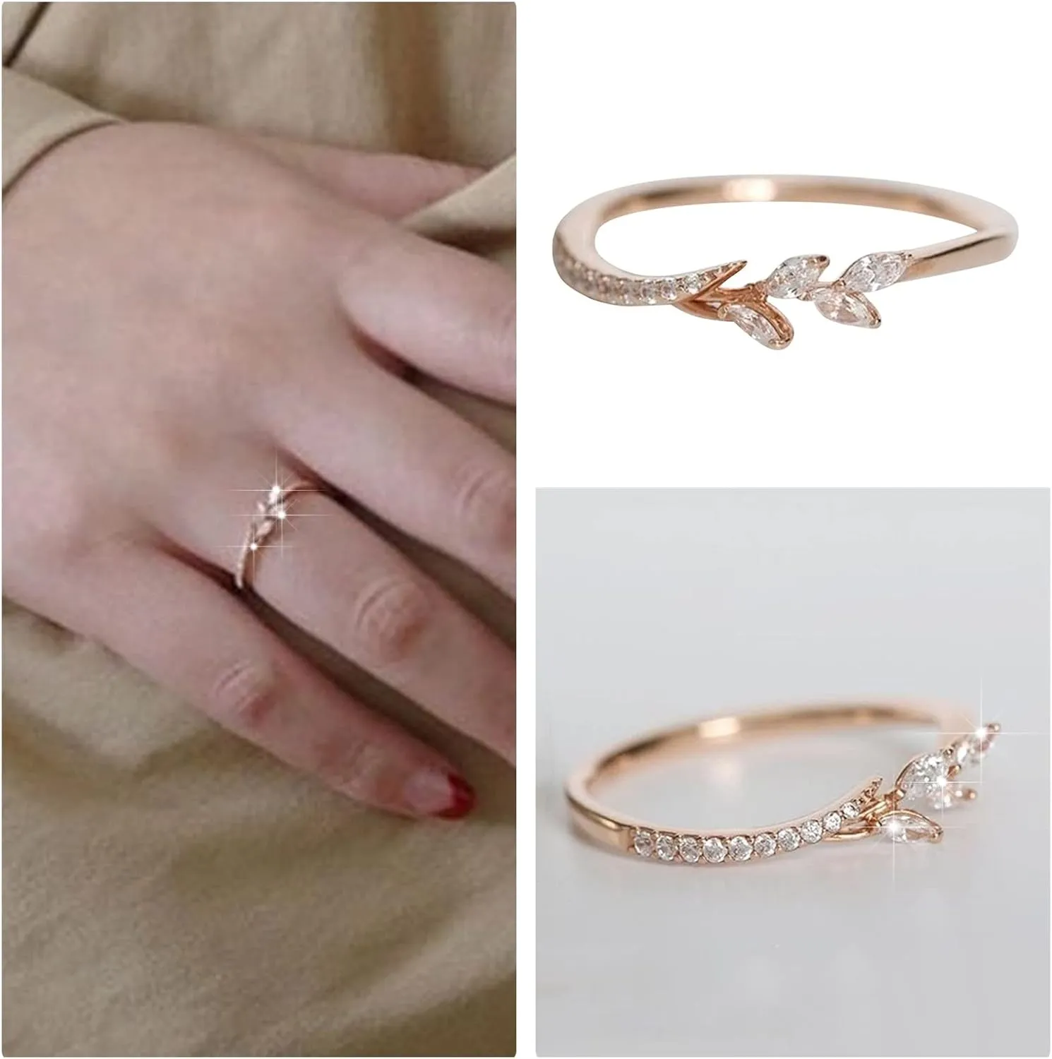 Wedding Band for Women Teen Girls Thin Stacking Ring Dainty Cubic Zirconia Engagement Ring Simple Gold Rings