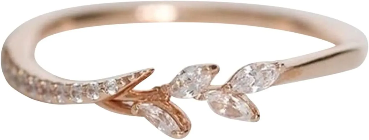Wedding Band for Women Teen Girls Thin Stacking Ring Dainty Cubic Zirconia Engagement Ring Simple Gold Rings