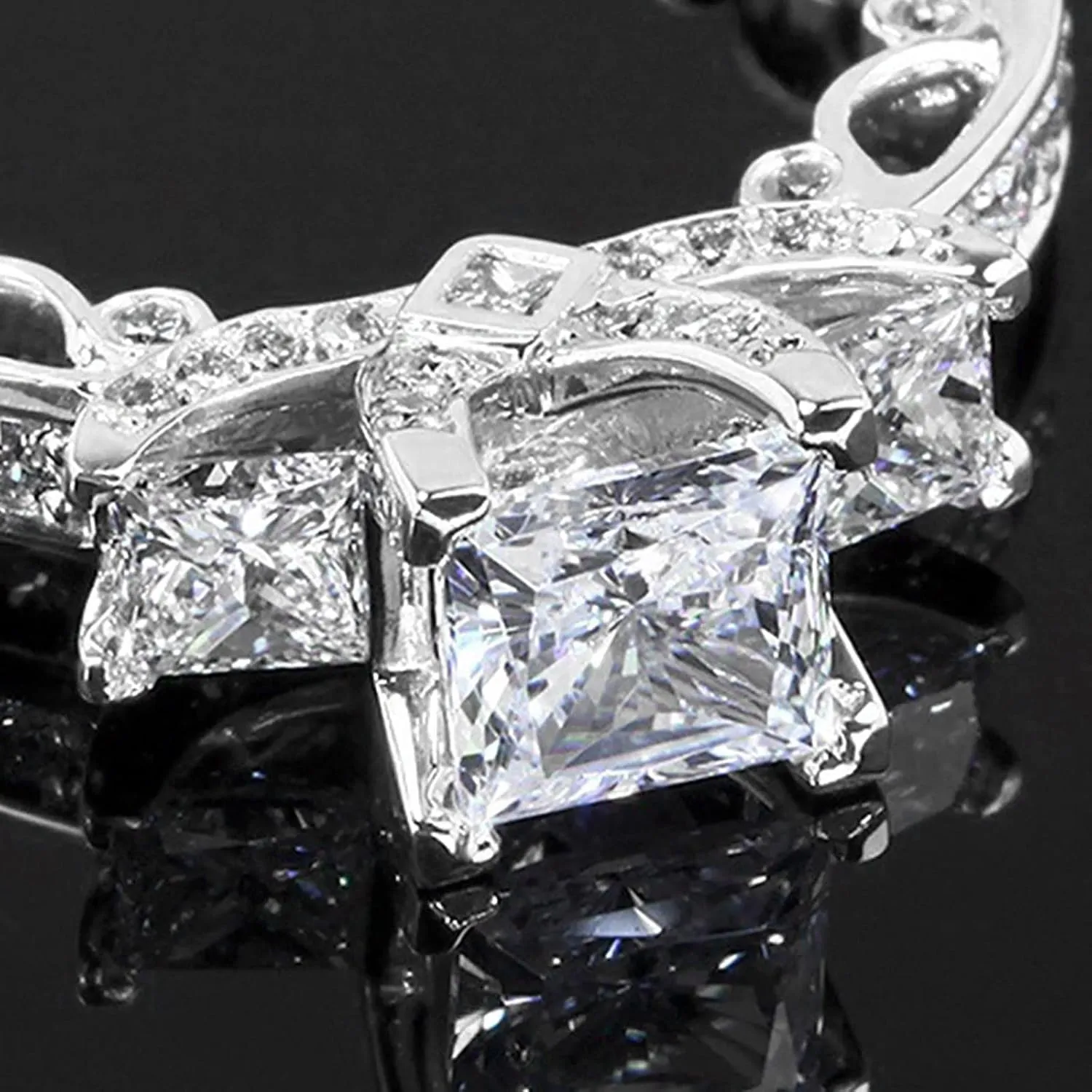 Wedding Bands Set Engagement Rings,Womens Cubic Zirconia Cut Diamond Rings Anniversary Promise Stackable Rings for Her