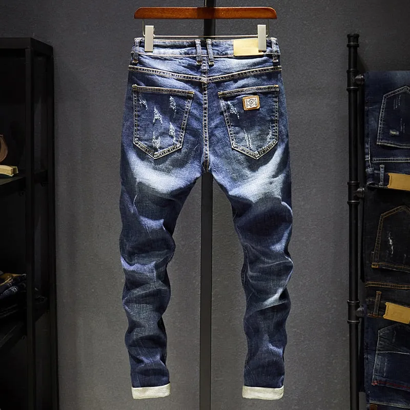 West Louis Destroyed Torn Stylish Streetwear Jeans