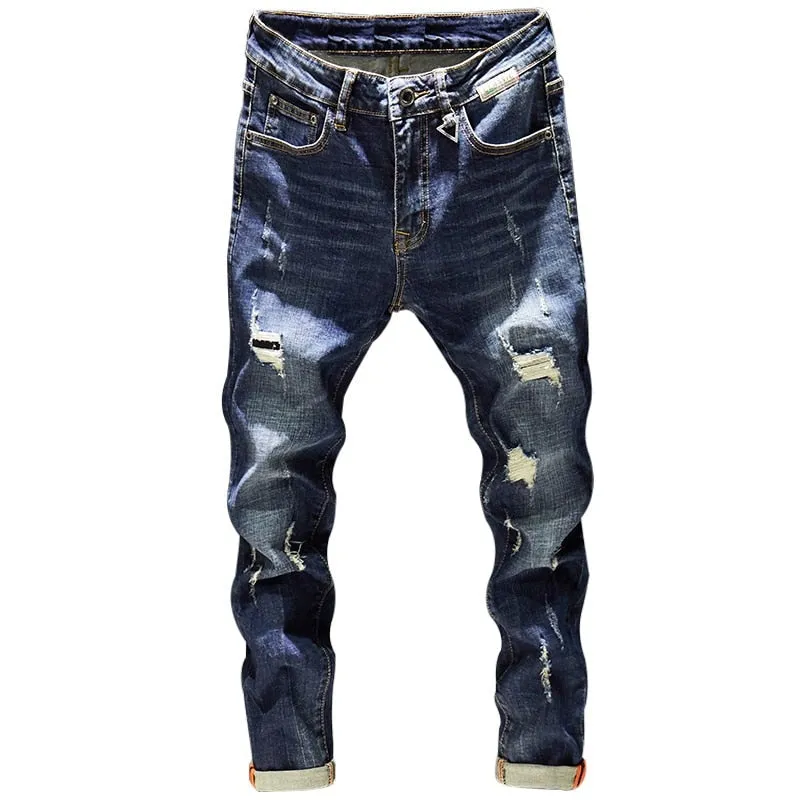 West Louis Destroyed Torn Stylish Streetwear Jeans