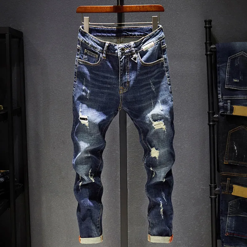 West Louis Destroyed Torn Stylish Streetwear Jeans