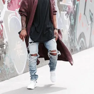 West Louis Distressed Denim Streetwear Jeans