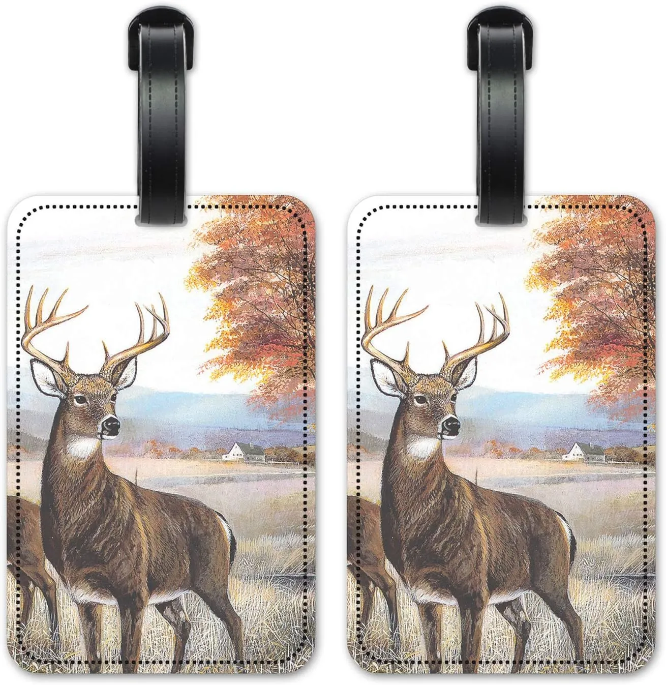 White Tail Deer - Luggage ID Tags - Suitcase Identification Cards - Set of 2