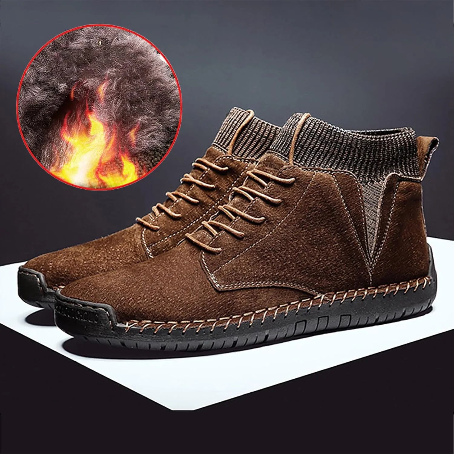 Winter Padded Men's British Large Size Casual Suede Handmade Foreign Trade Sport Mens Casual Fashion Breathable Sneaker