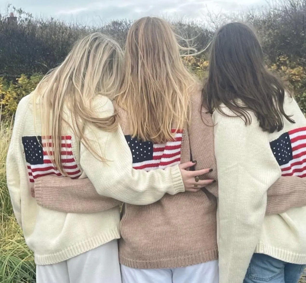 Women American Flag Cardigan Sweaters Y2k Long Sleeve Open Front Button Down Cardigans USA Flag Knitwear