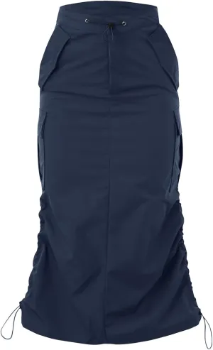 Women Cargo Midi Denim Skirt High Waisted Skirts Denim Skirt with Pocket Spring Dresses Pencil Skirts for Women's