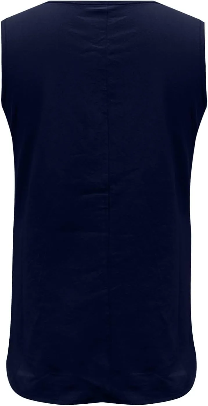 Women Cotton Linen Sleeveless Tank Tops Round Neck Gauze Shirt Casual Solid Color Loose Fit Comfy T-Shirt Blouse Vest