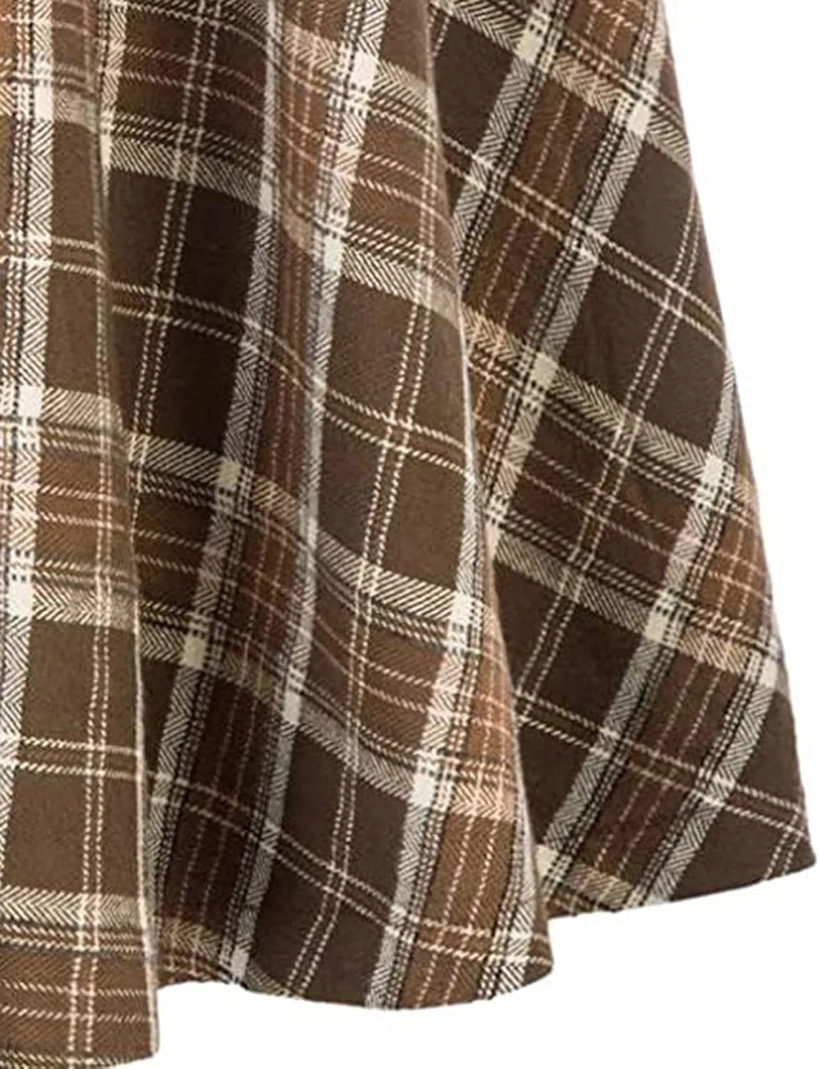 Women Fashion Casual Plaid Skirt Vintage A Line Skirts Vintage Skirt Plaid High Waist Plus Size Midi Pleated Skirts