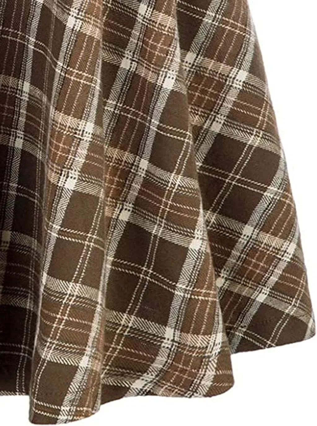 Women Fashion Casual Plaid Skirt Vintage A Line Skirts Vintage Skirt Plaid High Waist Plus Size Midi Pleated Skirts