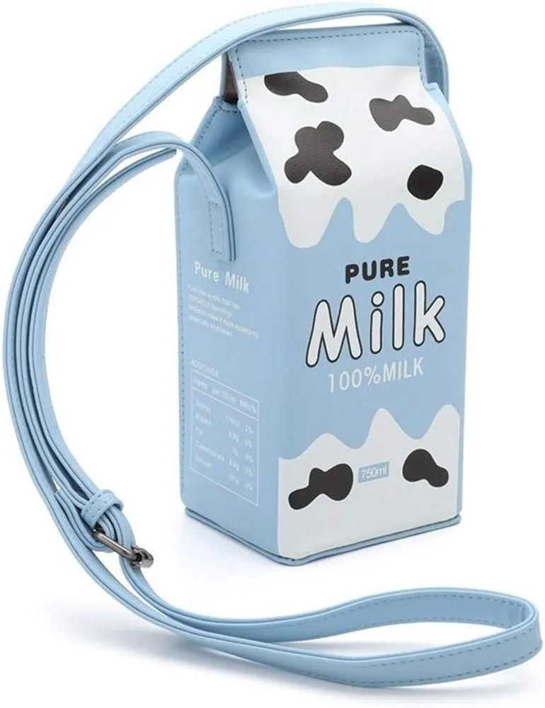 Women Fruits Banana Strawberry Milk Box Cross Body Purse Bag Women Phone Wallet Shoulder Bags