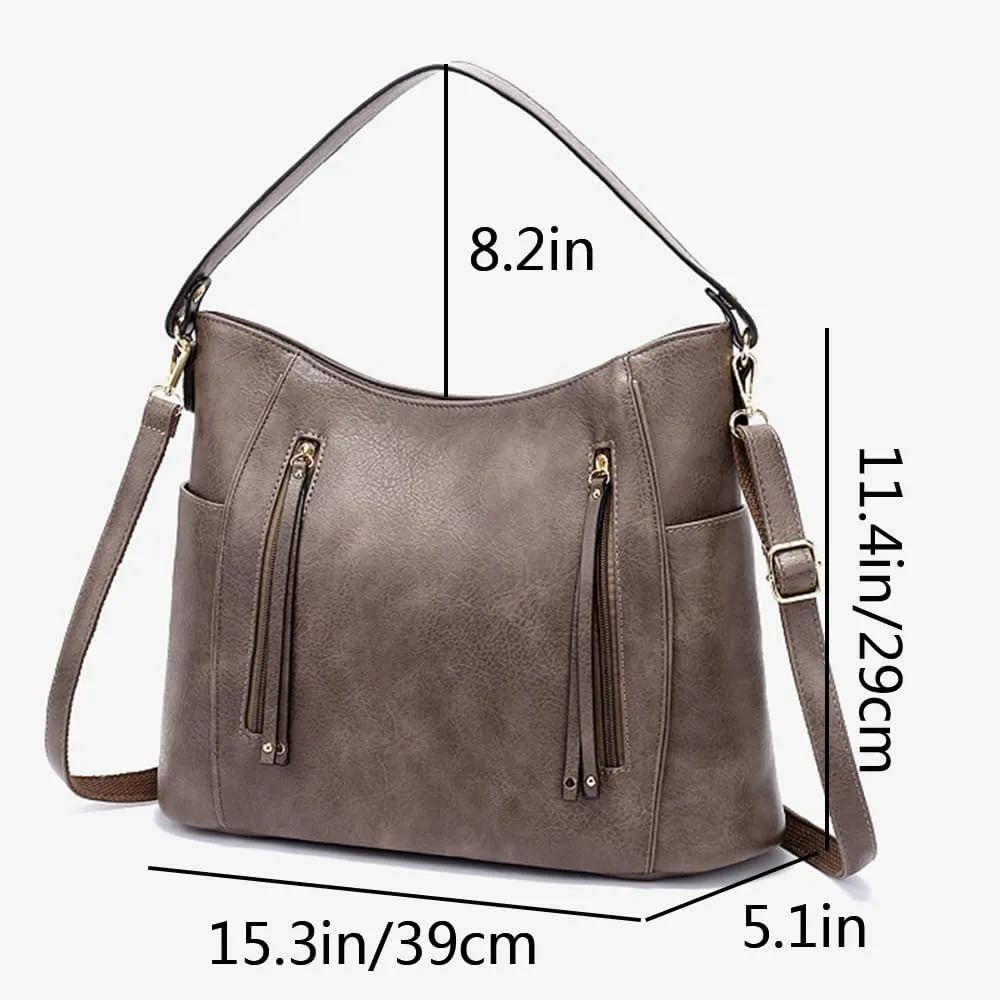 Women Hobo Purses and Handbags Vegan Leather Satchel Adjustable Crossbody Shoulder Bags Tote