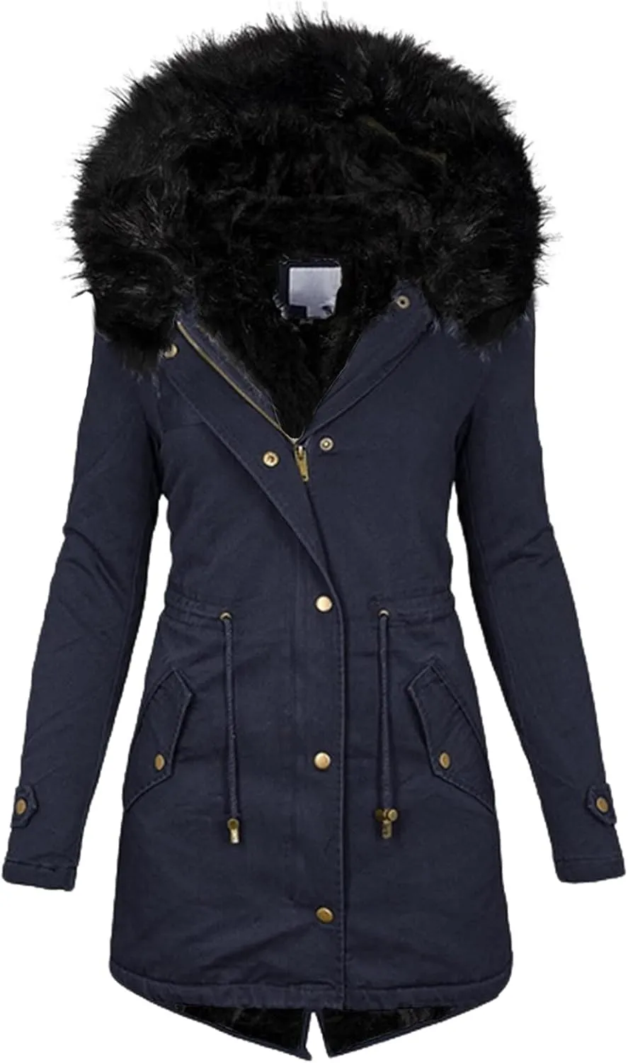 Women Winter Coats Long Hooded Fleece Lined Parka Jackets Thick Warm Cotton Jacket Coat Puffer Jacket Windproof Ski Down Coat