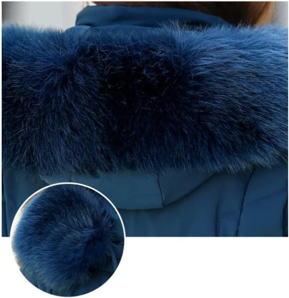 Women Winter Jacket Fur Collar Cotton Padded Jackets Ladies Thicken Warm Long Coat Hooded Parka Women Down Jackets