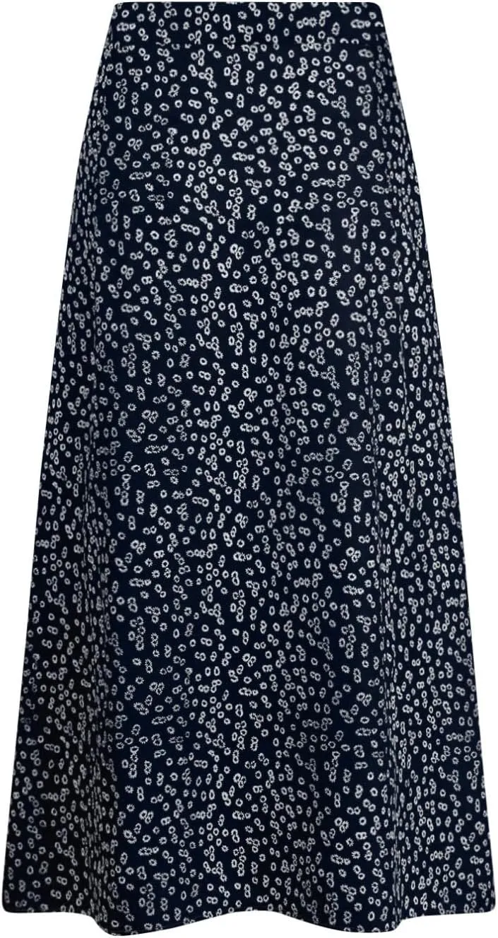 Womens 2024 Summer High Waisted Flowy Slit Midi Skirts Casual Lightweight Boho Floral Beach Skirt