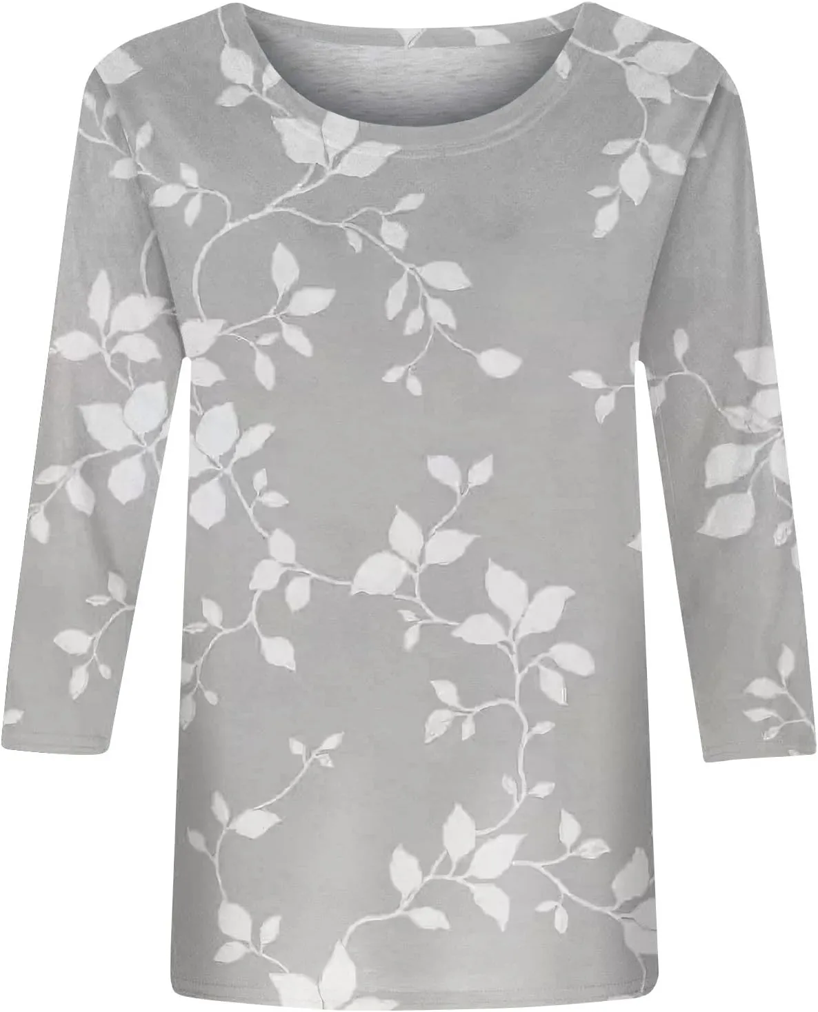 Womens 3/4 Sleeve Tops 2025 Spring Summer Print Round Neck Shirts Loose Fit Fashion Three Quarter Sleeve Tshirts