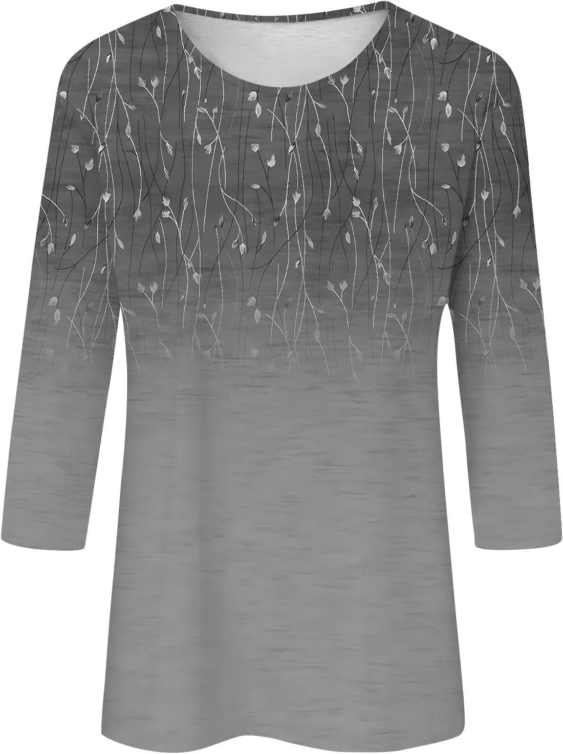 Women's 3/4 Sleeve Tops Shirts Dressy Casual Cute Print Graphic Tees Blouses Casual Plus Size Basic Tops