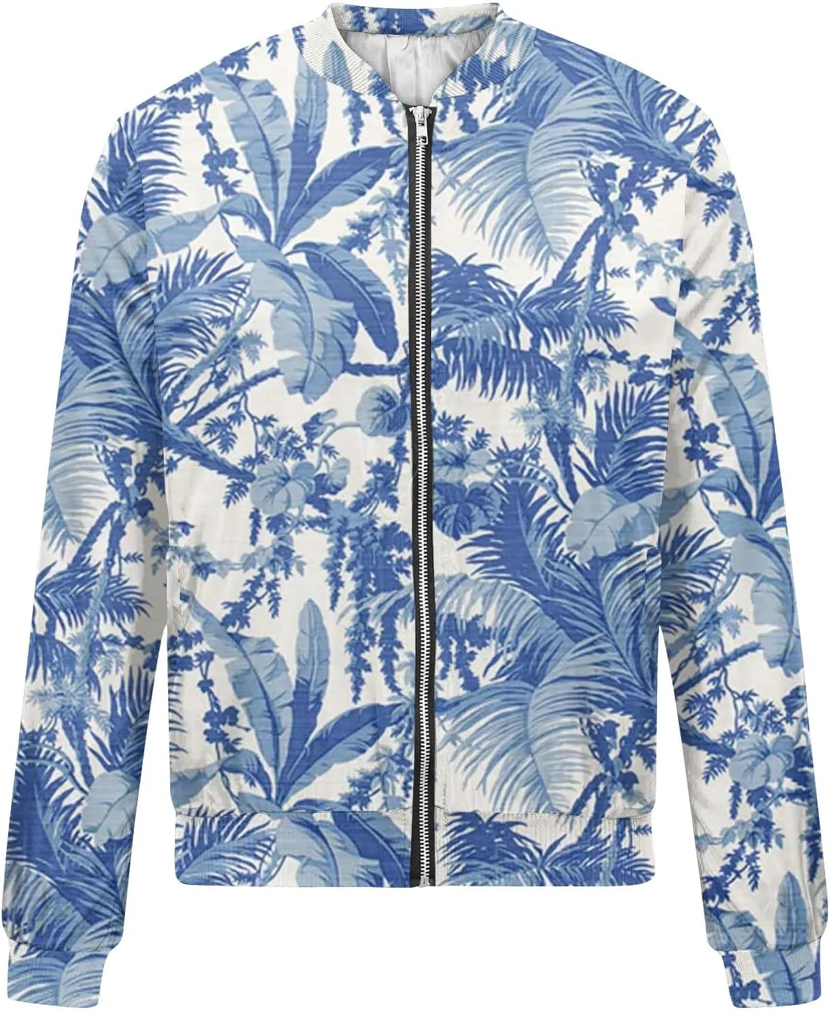 Women's Bomber Jacket Long Sleeve Casual Coat Zip Up Outerwear Windbreaker with Pockets