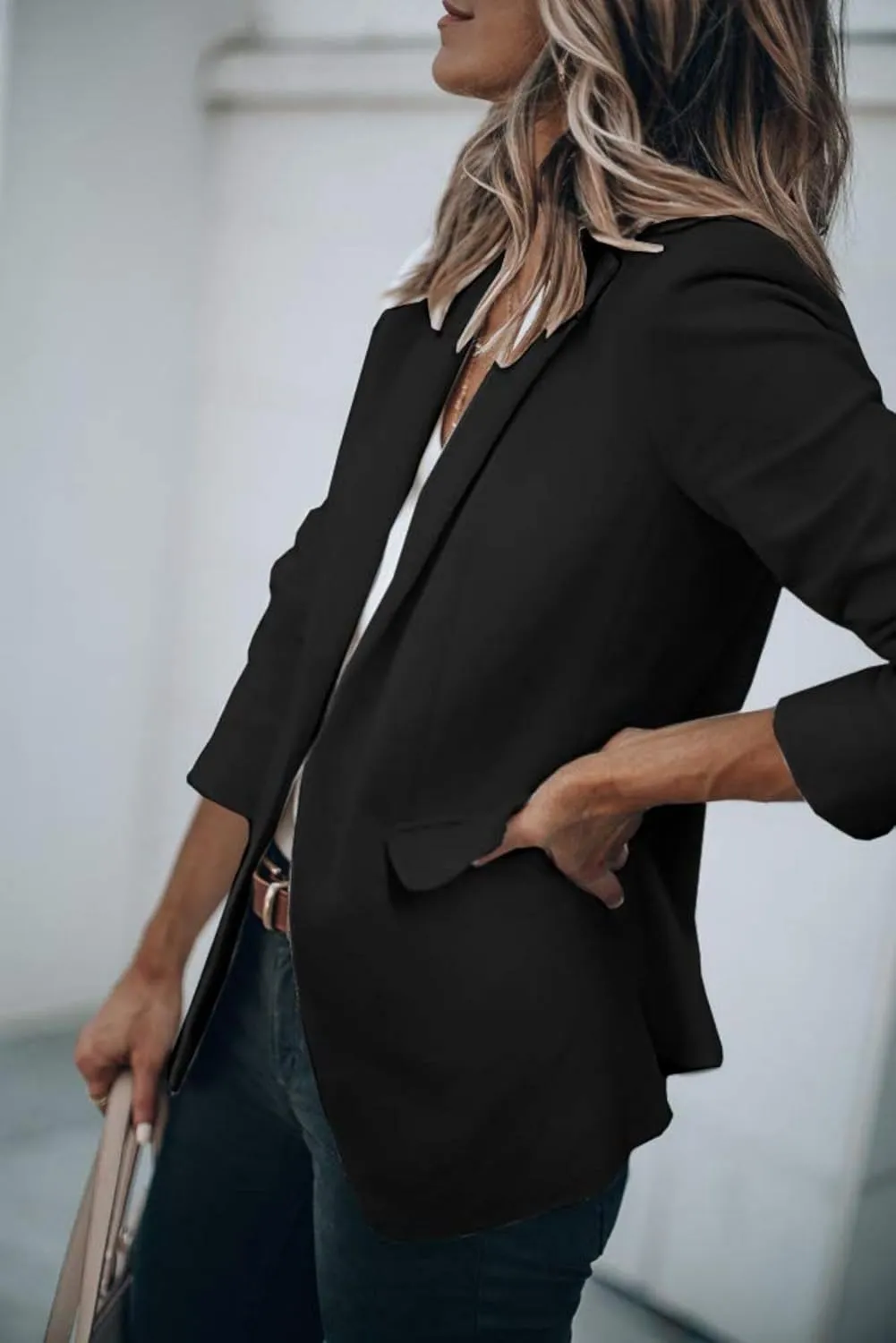 Womens Casual Blazers Open Front Long Sleeve Work Office Jackets Blazer Suit Jacket Button Lightweight Cardigans