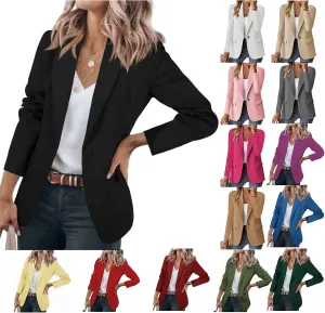 Womens Casual Blazers Open Front Long Sleeve Work Office Jackets Blazer Suit Jacket Button Lightweight Cardigans