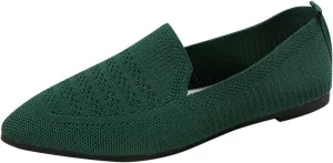 Women's Casual Flat Shoes Summer Slip On Work Shoes Soft Wide Width Dress Sneakers Comfortable Mesh Breathable Sneakers