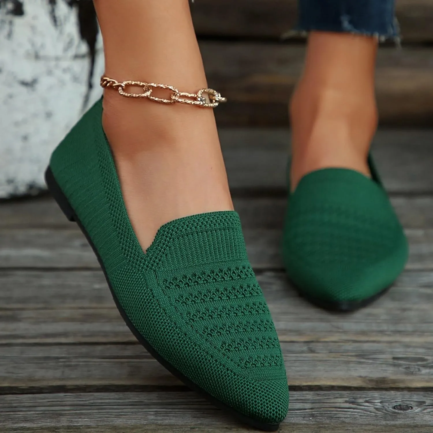 Women's Casual Flat Shoes Summer Slip On Work Shoes Soft Wide Width Dress Sneakers Comfortable Mesh Breathable Sneakers