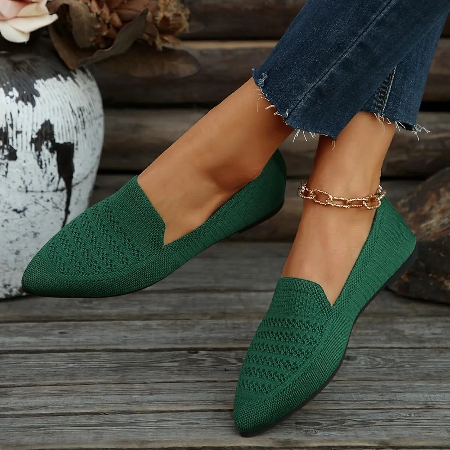 Women's Casual Flat Shoes Summer Slip On Work Shoes Soft Wide Width Dress Sneakers Comfortable Mesh Breathable Sneakers