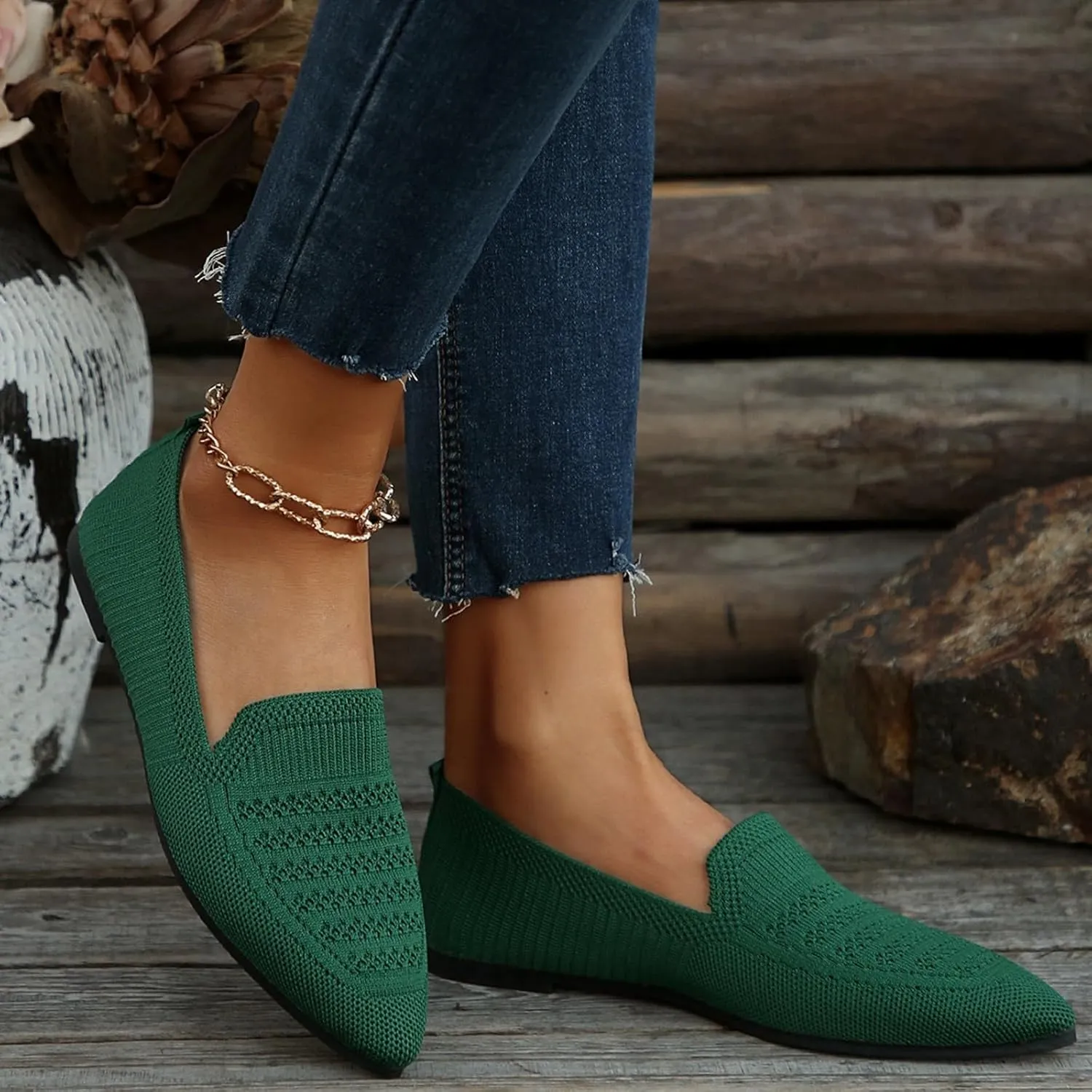 Women's Casual Flat Shoes Summer Slip On Work Shoes Soft Wide Width Dress Sneakers Comfortable Mesh Breathable Sneakers