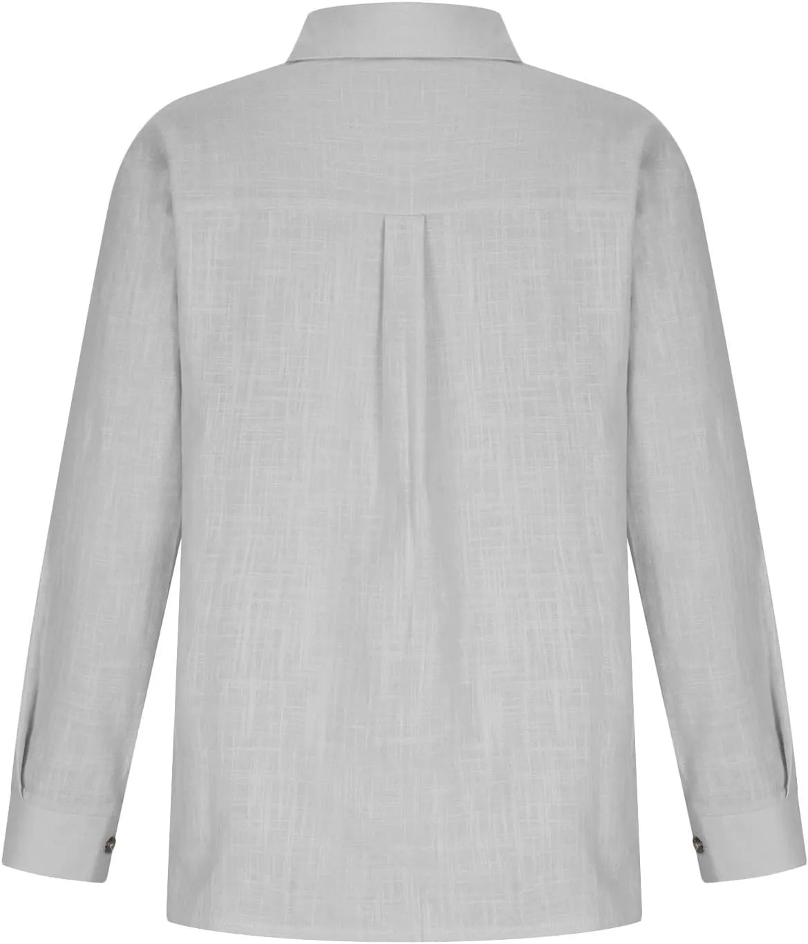 Womens Cotton Linen Button Down Shirts Long Sleeve Collared Gauze Blouses Business Casual Tshirts Loose Summer Tops
