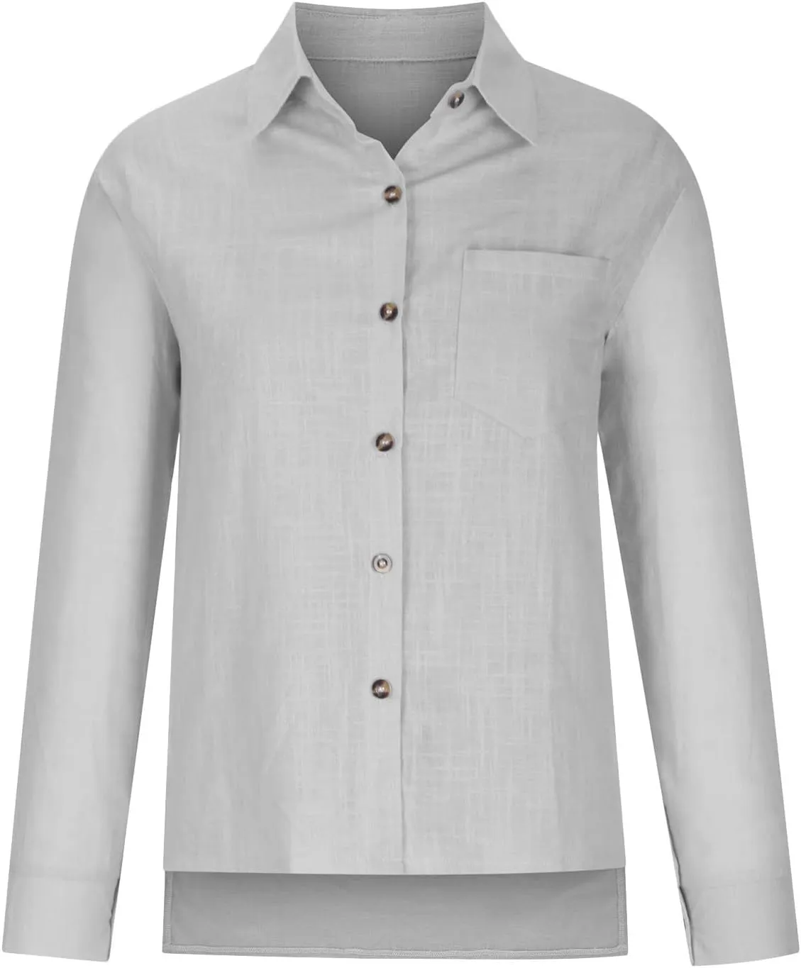 Womens Cotton Linen Button Down Shirts Long Sleeve Collared Gauze Blouses Business Casual Tshirts Loose Summer Tops