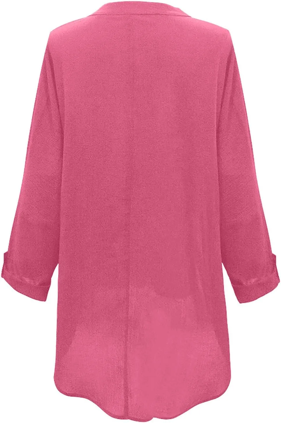 Womens Cotton Linen Shirt Dressy Casual Oversized V Neck Long Sleeve Gauze Shirts Loose Fit Boho Beach Tops