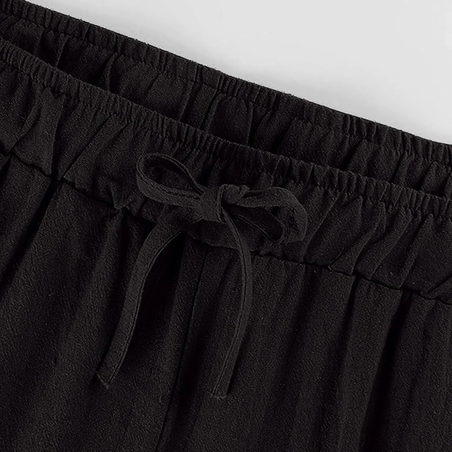 Women's Cotton Linen Wide Leg Pants High Waist Casual Comfy Palazzo Trousers with Drawstring for Summer 2025