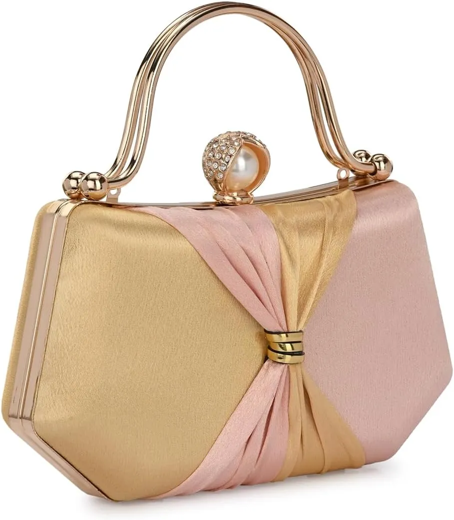 Women's Handcrafted Beautiful Bling Box Clutch Bag