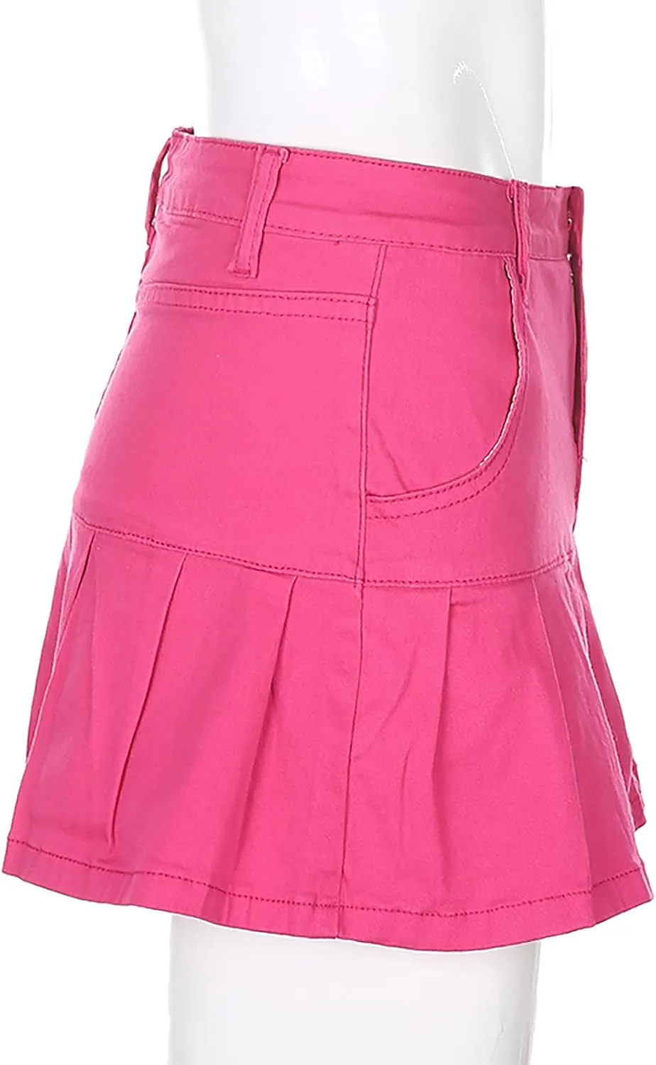 Women's Jean Skirts Button Down Elastic Waist Casual Skirts Casual Elegant Preppy Flare Skirts Denim Skirts