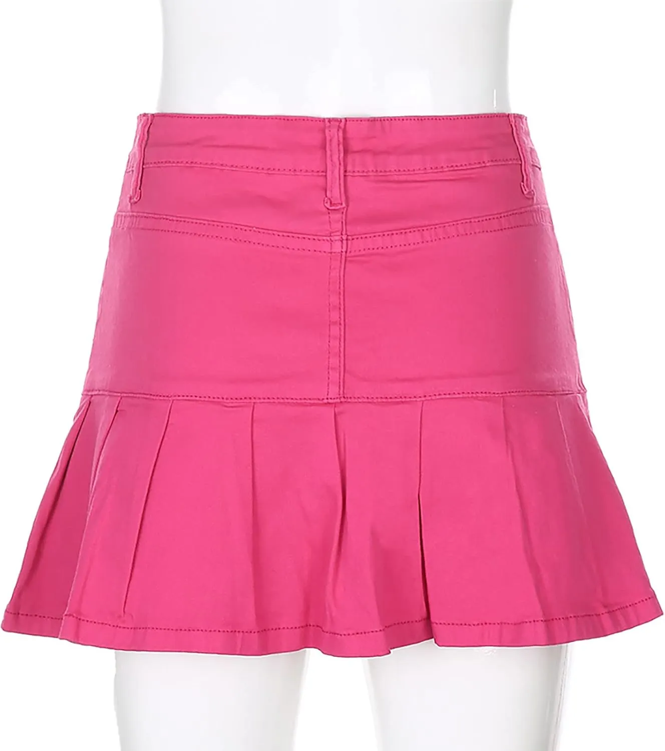Women's Jean Skirts Button Down Elastic Waist Casual Skirts Casual Elegant Preppy Flare Skirts Denim Skirts