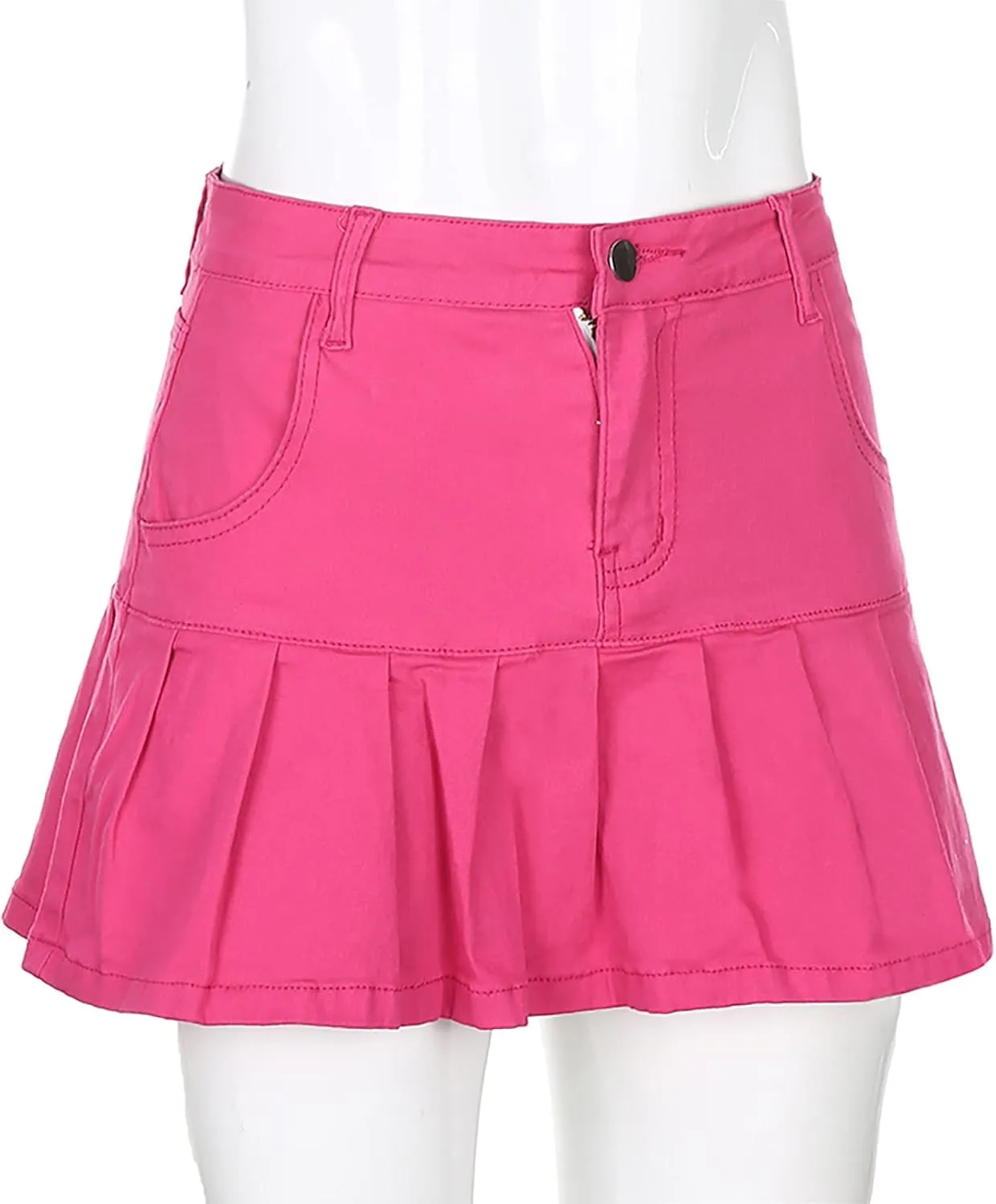 Women's Jean Skirts Button Down Elastic Waist Casual Skirts Casual Elegant Preppy Flare Skirts Denim Skirts
