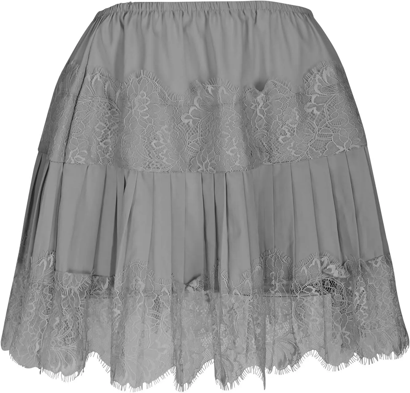 Womens Lace Mini Skirts Elastic Waisted Flowy Skirts Pleated Ruffle Skirts Low Rise Short Skirts Trendy Summer Skirt