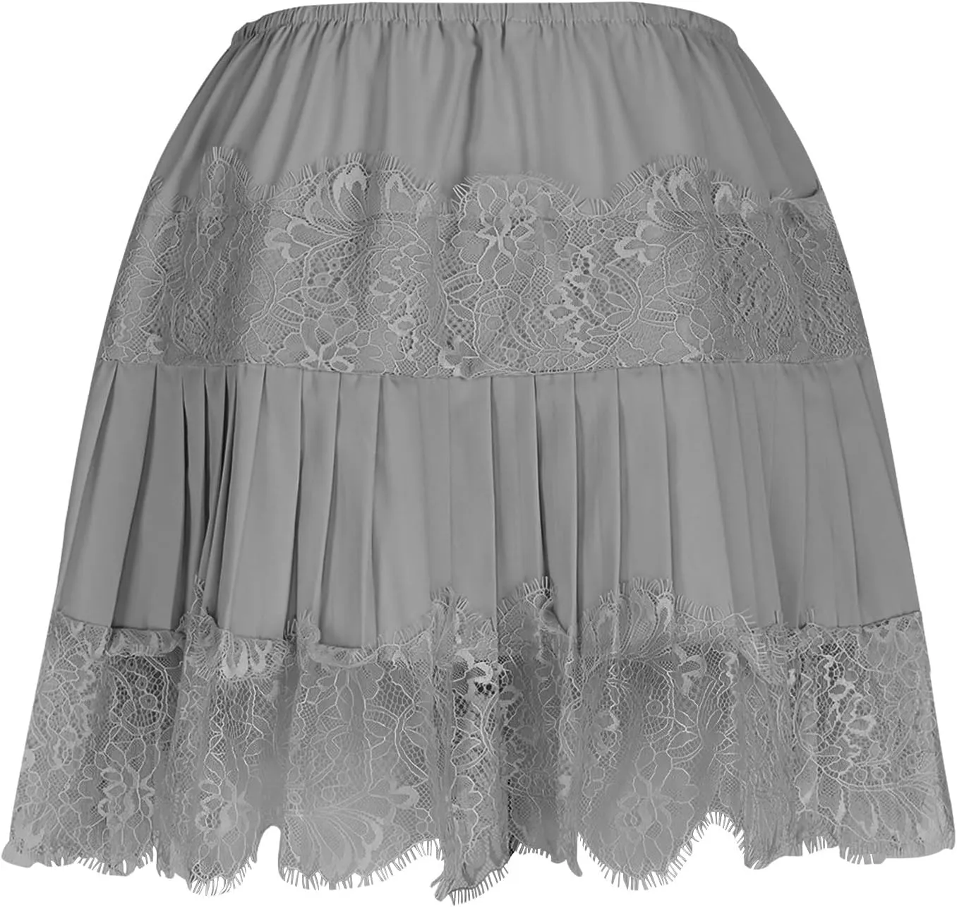 Womens Lace Mini Skirts Elastic Waisted Flowy Skirts Pleated Ruffle Skirts Low Rise Short Skirts Trendy Summer Skirt