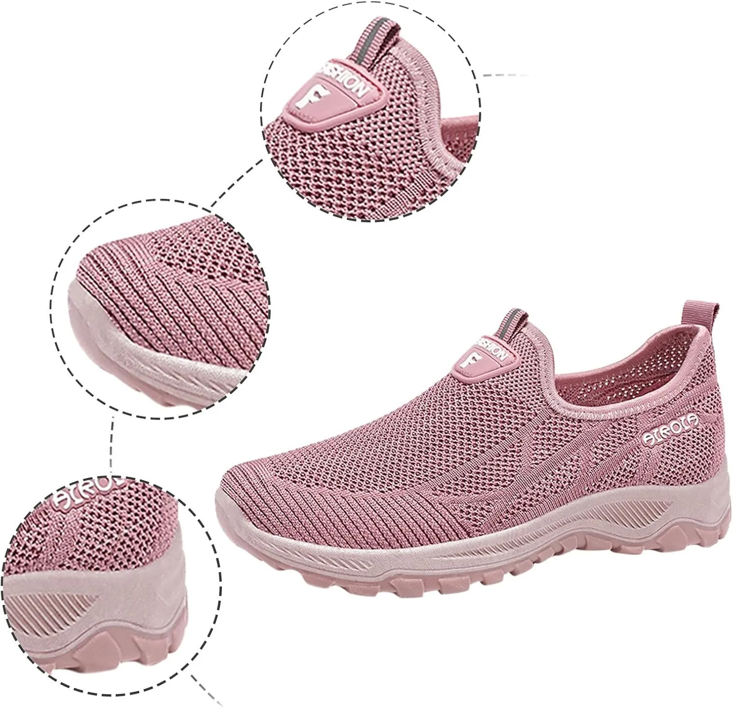 Women's Mesh Loafers Slip On Wedge Casual Shoes with Arch Support Lightweight Breathable Sneakers Womens Summer Sports Shoes