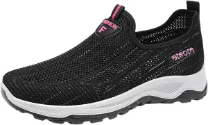 Women's Mesh Loafers Slip On Wedge Casual Shoes with Arch Support Lightweight Breathable Sneakers Womens Summer Sports Shoes